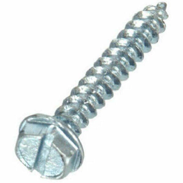 Totalturf 70343 No. 14 x 2 in. Slotted Hex Washer Head Zinc Sheet Metal Screw TO3239236